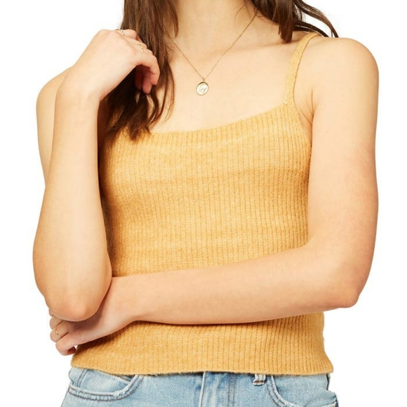 NWT BILLABONG - Match Set Twin Tank Top Cami Sweater & Button Cardigan Gold - Picture 8 of 12